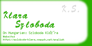 klara szloboda business card